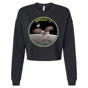 Apollo 11 Emblem Moon Landing Bald Eagle Cropped Pullover Crew