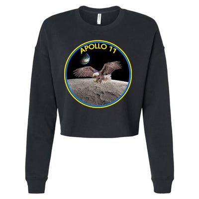 Apollo 11 Emblem Moon Landing Bald Eagle Cropped Pullover Crew
