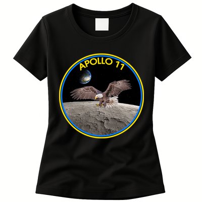 Apollo 11 Emblem Moon Landing Bald Eagle Womens T-Shirt