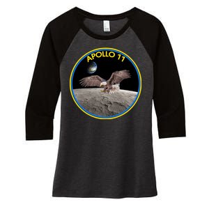 Apollo 11 Emblem Moon Landing Bald Eagle Women's Tri-Blend 3/4-Sleeve Raglan Shirt