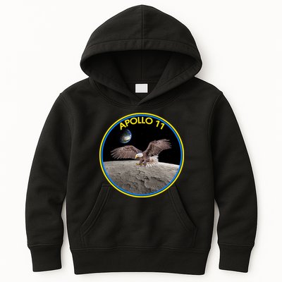 Apollo 11 Emblem Moon Landing Bald Eagle Kids Hoodie