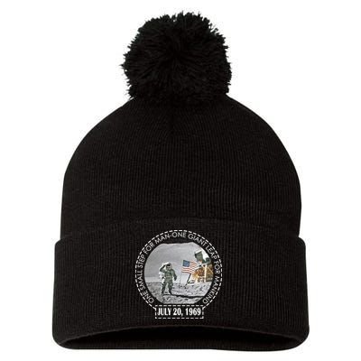 Apollo 11 Moon Landing Emblem 50th Anniversary  Pom Pom 12in Knit Beanie