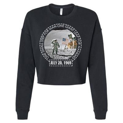 Apollo 11 Moon Landing Emblem 50th Anniversary  Cropped Pullover Crew