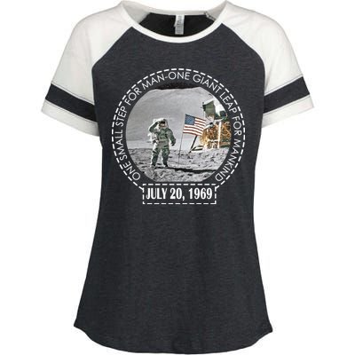 Apollo 11 Moon Landing Emblem 50th Anniversary  Enza Ladies Jersey Colorblock Tee