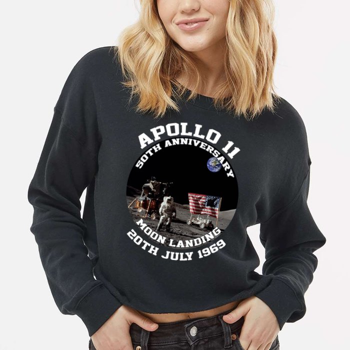 Apollo 11 Moon Landing July 20th 1969 Cropped Pullover Crew