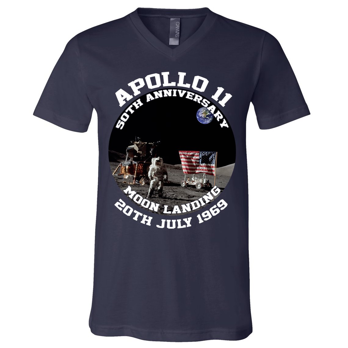Apollo 11 Moon Landing July 20th 1969 V-Neck T-Shirt