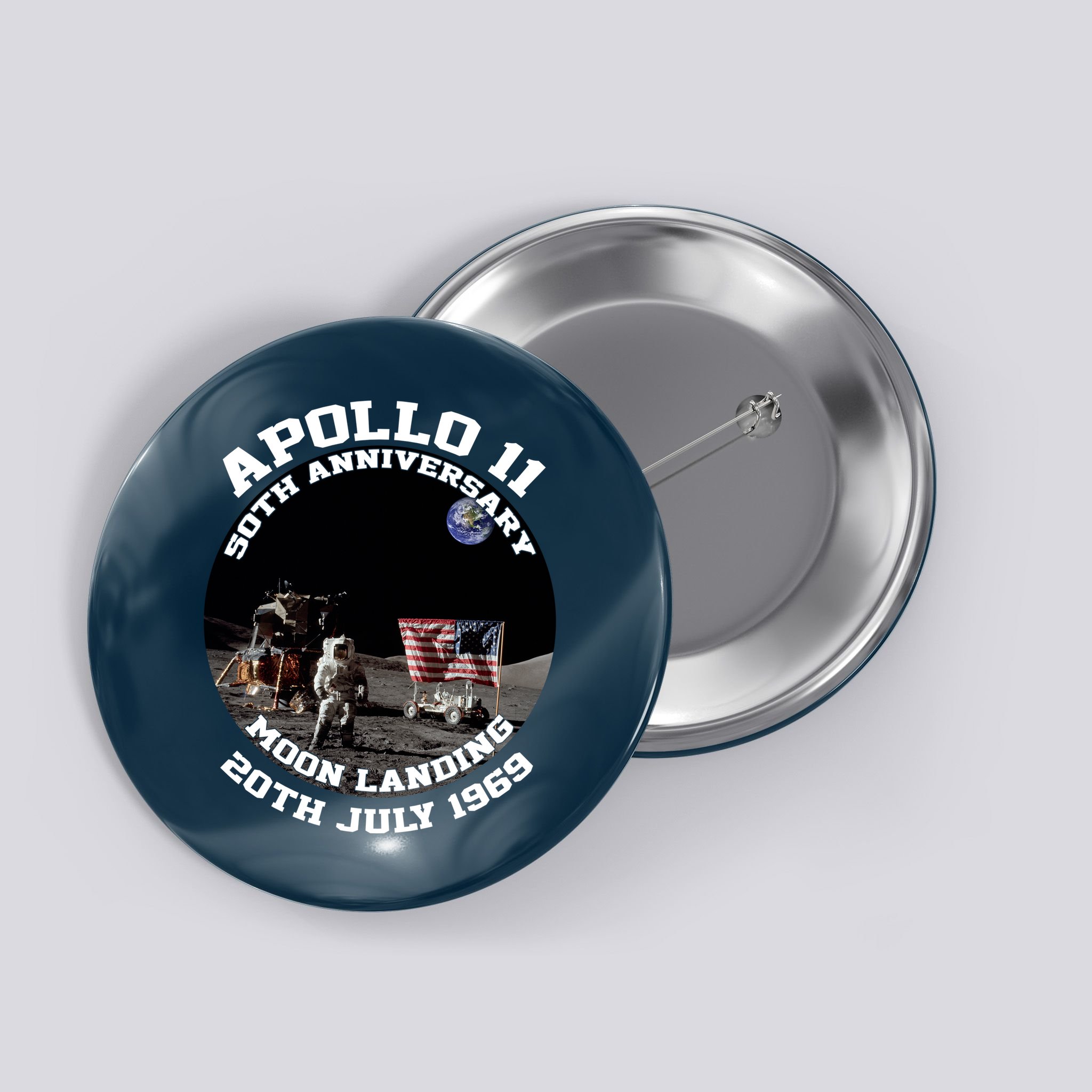 Apollo 11 Moon Landing July 20th 1969 Button