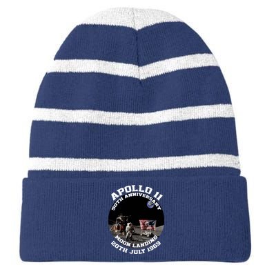 Apollo 11 Moon Landing July 20th 1969 Striped Beanie with Solid Band