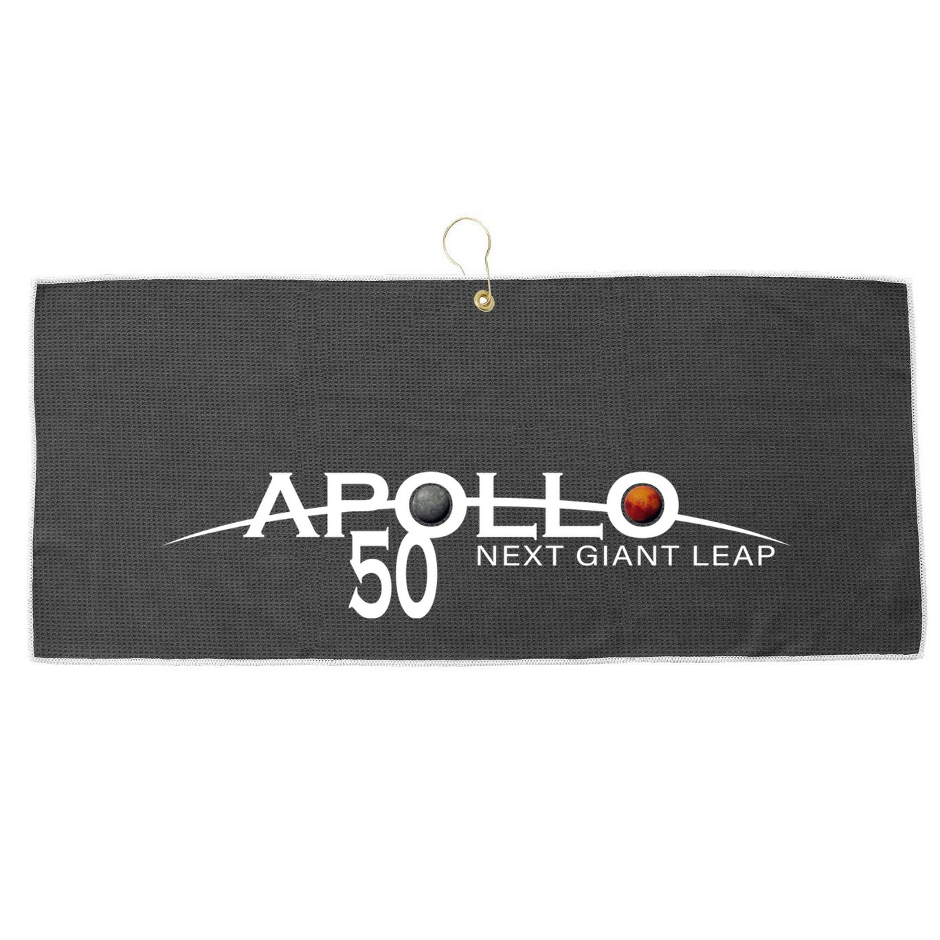 Apollo 11 Next Giant Leap 50th Anniversary  Large Microfiber Waffle Golf Towel