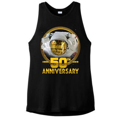 Apollo Landing 50th Golden Anniversary Ladies PosiCharge Tri-Blend Wicking Tank