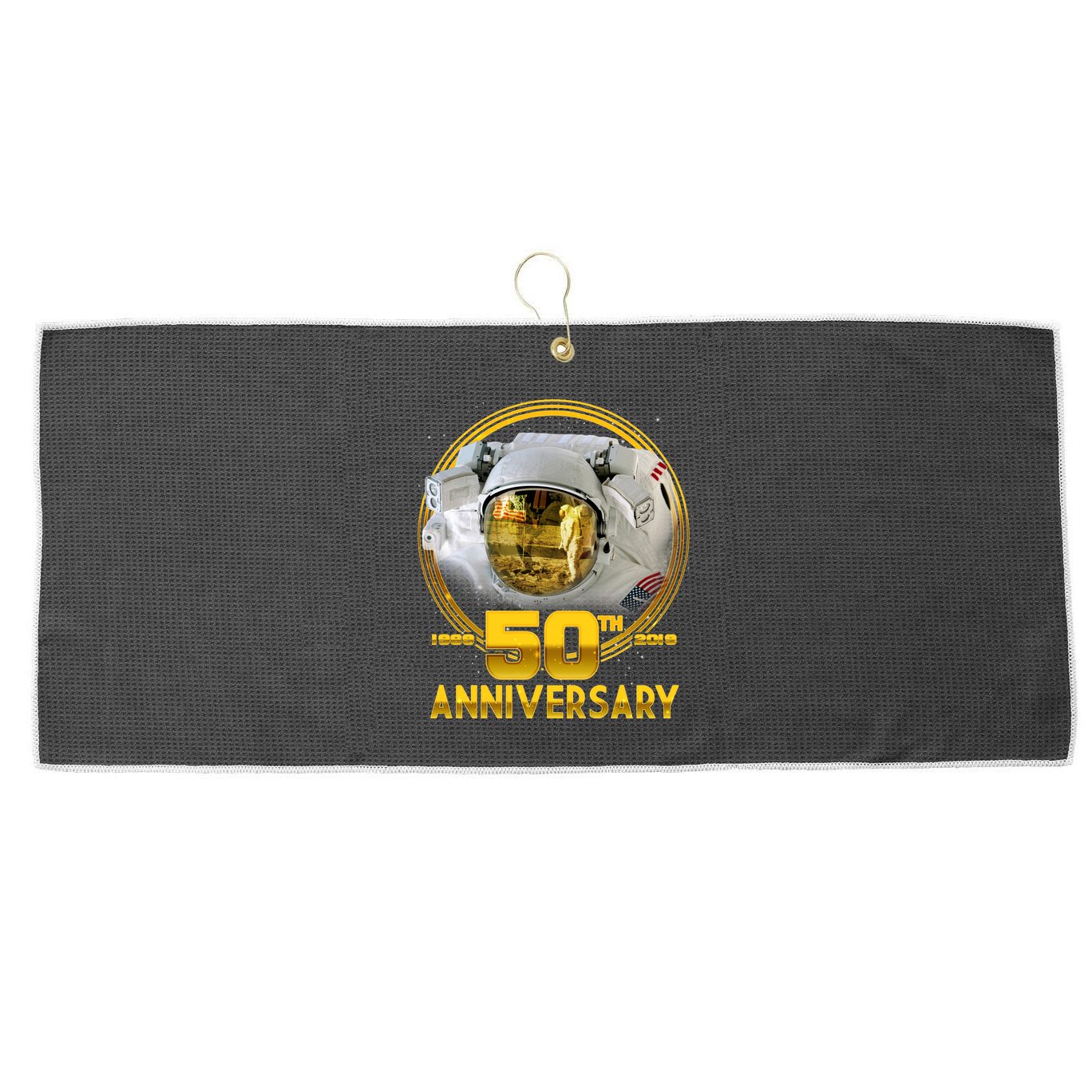 Apollo Landing 50th Golden Anniversary Large Microfiber Waffle Golf Towel