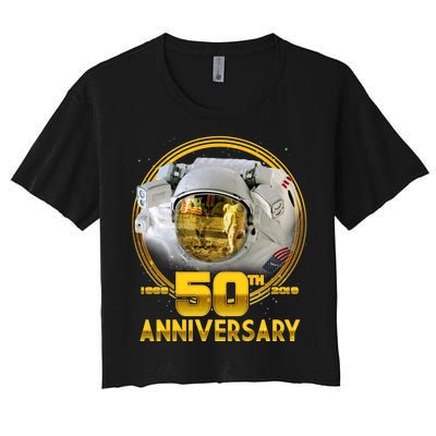 Apollo Landing 50th Golden Anniversary Women's Crop Top Tee