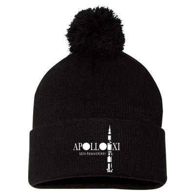Apollo XI 50th Anniversary Moon Landing Pom Pom 12in Knit Beanie