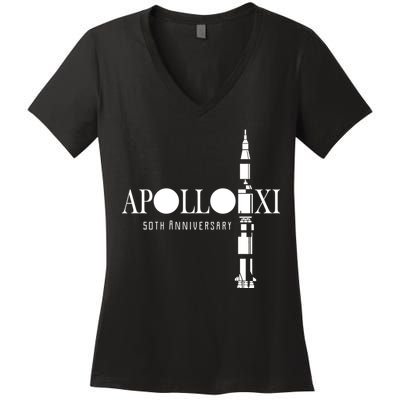 Apollo XI 50th Anniversary Moon Landing Women's V-Neck T-Shirt