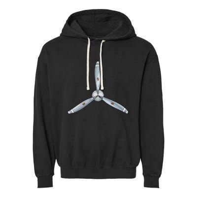 Aircraft Propeller Pilot Airplane Prop Aviation Design Garment-Dyed Fleece Hoodie