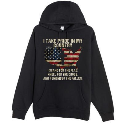 American Pride Patriotic American Flag Premium Pullover Hoodie
