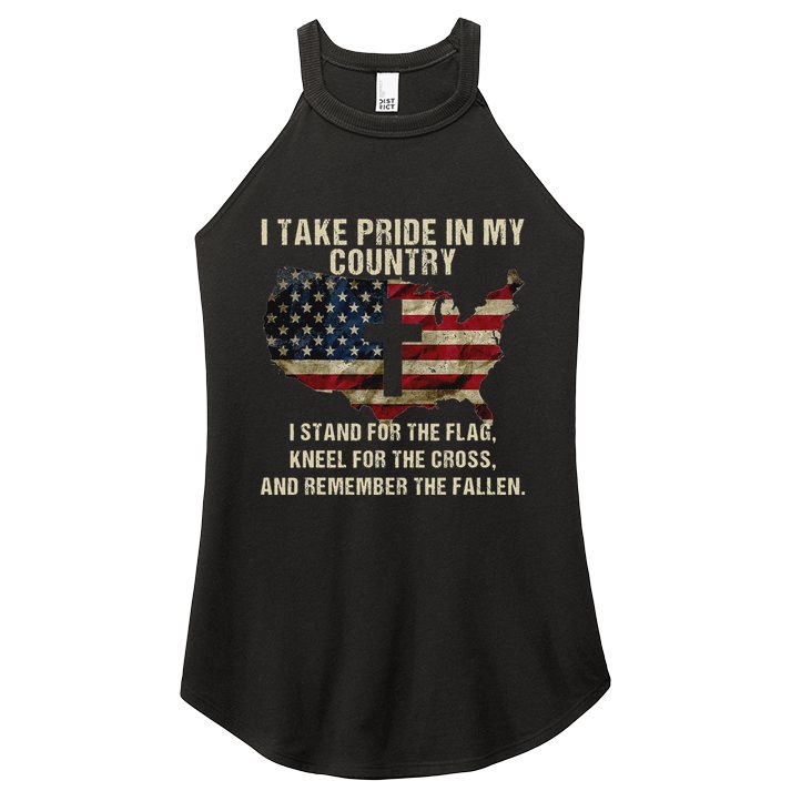 American Pride Patriotic American Flag Women's Perfect Tri Rocker Tank