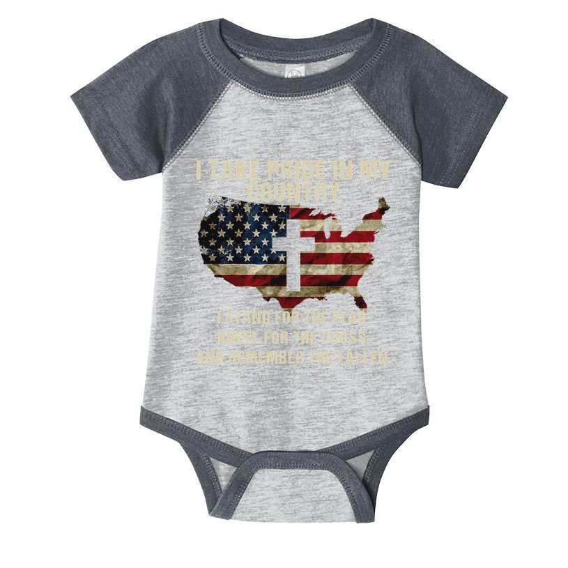 American Pride Patriotic American Flag Infant Baby Jersey Bodysuit