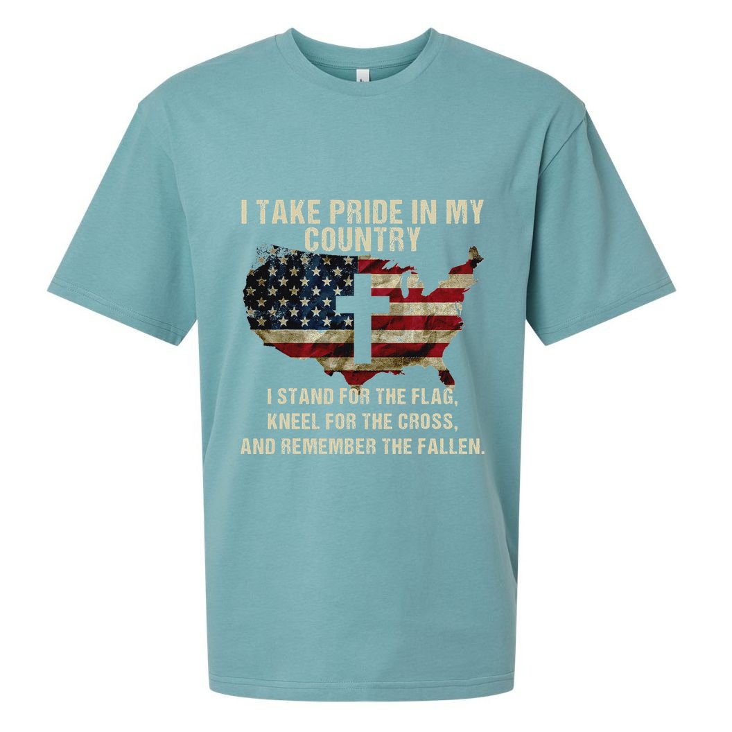 American Pride Patriotic American Flag Sueded Cloud Jersey T-Shirt