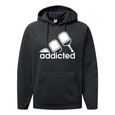 Addicted Pickleball Player Performance Fleece Hoodie