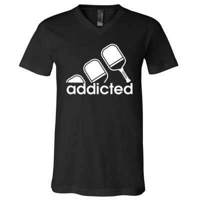 Addicted Pickleball Player V-Neck T-Shirt