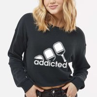 Addicted Pickleball Player Cropped Pullover Crew