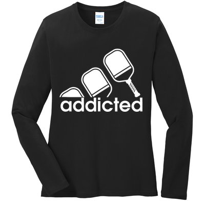 Addicted Pickleball Player Ladies Long Sleeve Shirt