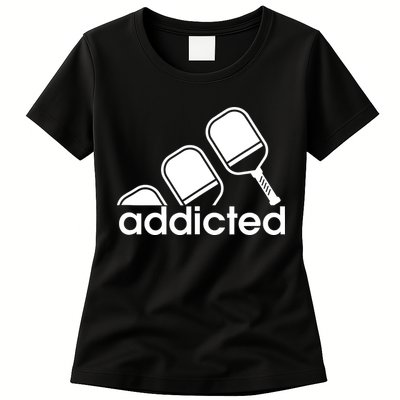 Addicted Pickleball Player Womens T-Shirt