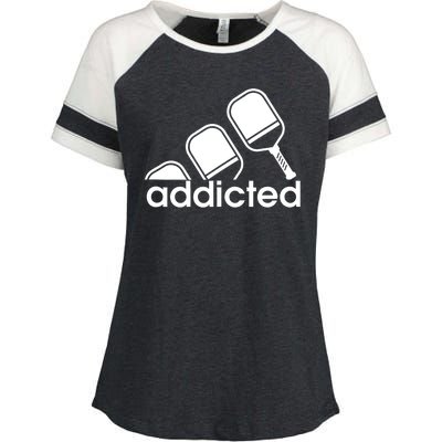 Addicted Pickleball Player Enza Ladies Jersey Colorblock Tee