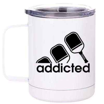 Addicted Pickleball Player 12 oz Stainless Steel Tumbler Cup