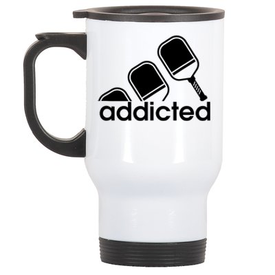 Addicted Pickleball Player Stainless Steel Travel Mug