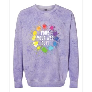 Acrylic Paint Pouring Artist Fluid Art Painter Color Whee Colorblast Crewneck Sweatshirt