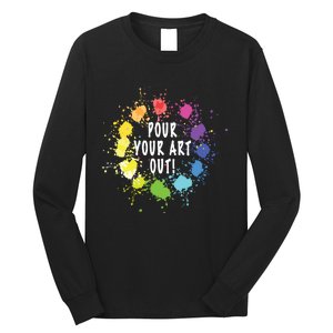 Acrylic Paint Pouring Artist Fluid Art Painter Color Whee Long Sleeve Shirt