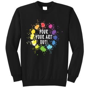 Acrylic Paint Pouring Artist Fluid Art Painter Color Whee Sweatshirt