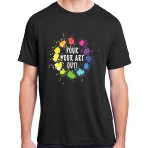 Acrylic Paint Pouring Artist Fluid Art Painter Color Whee Adult ChromaSoft Performance T-Shirt