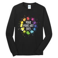 Acrylic Paint Pouring Artist Fluid Art Painter Color Whee Tall Long Sleeve T-Shirt