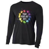 Acrylic Paint Pouring Artist Fluid Art Painter Color Whee Cooling Performance Long Sleeve Crew