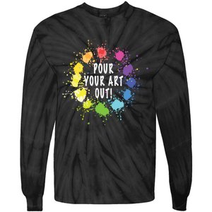 Acrylic Paint Pouring Artist Fluid Art Painter Color Whee Tie-Dye Long Sleeve Shirt