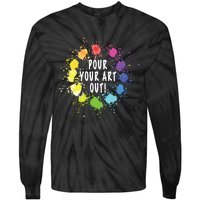 Acrylic Paint Pouring Artist Fluid Art Painter Color Whee Tie-Dye Long Sleeve Shirt