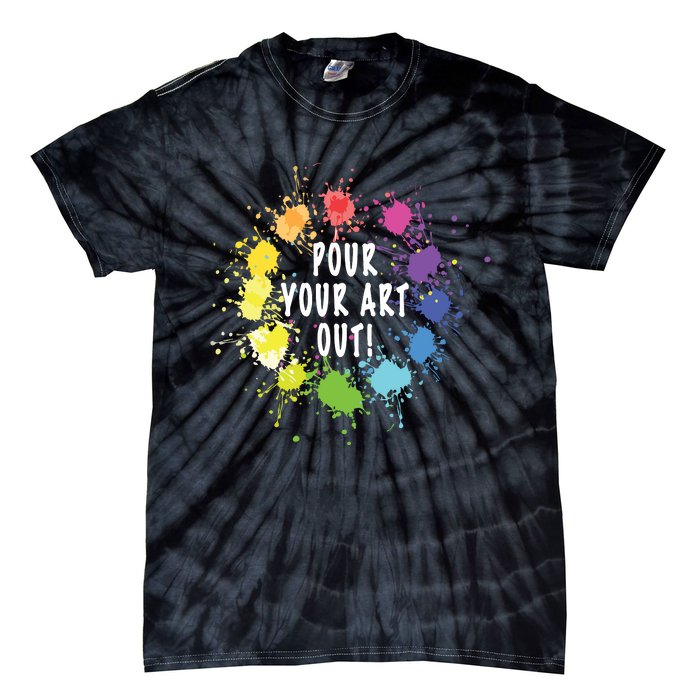 Acrylic Paint Pouring Artist Fluid Art Painter Color Whee Tie-Dye T-Shirt