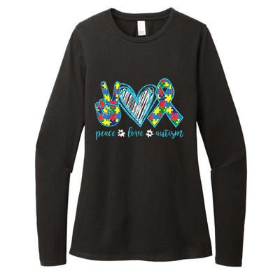 Autism Puzzle Piece Peace Love Autism Awareness Womens CVC Long Sleeve Shirt