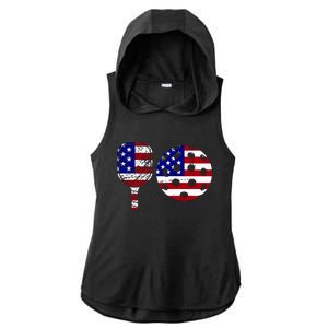 American Pickleball Paddle And Ball Ladies PosiCharge Tri-Blend Wicking Draft Hoodie Tank