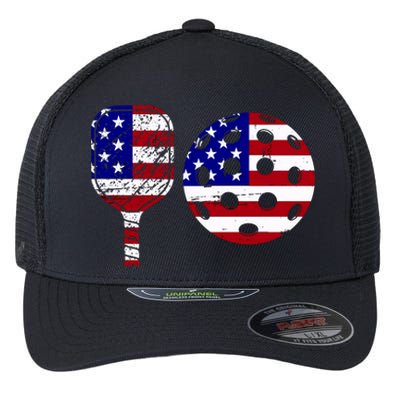 American Pickleball Paddle And Ball Flexfit Unipanel Trucker Cap