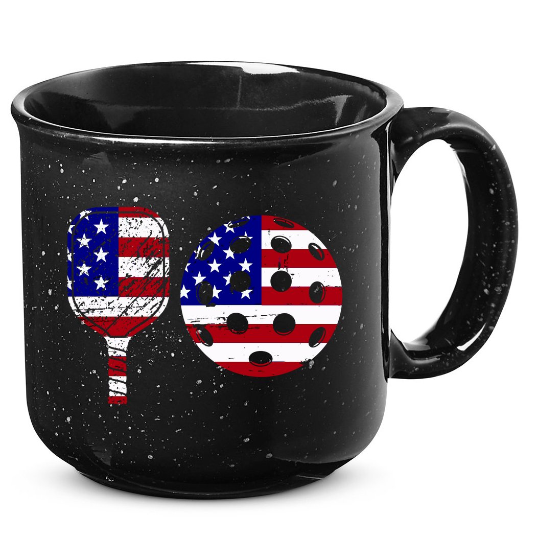 American Pickleball Paddle And Ball 15oz Campfire Ceramic Mug