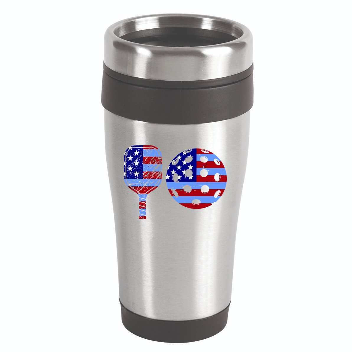 American Pickleball Paddle And Ball 16oz Travel Tumbler