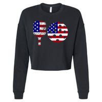 American Pickleball Paddle And Ball Cropped Pullover Crew