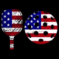 American Pickleball Paddle And Ball Cropped Pullover Crew