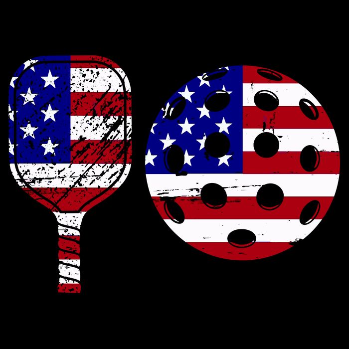 American Pickleball Paddle And Ball Cropped Pullover Crew