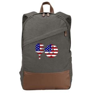 American Pickleball Paddle And Ball Cotton Canvas Backpack