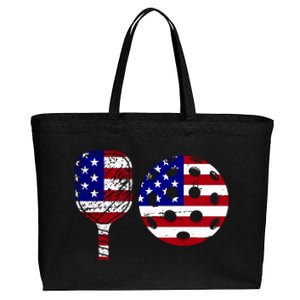 American Pickleball Paddle And Ball Cotton Canvas Jumbo Tote